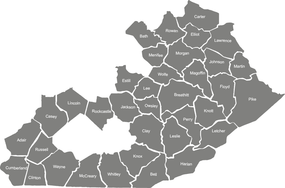 Map of the 35 counties ARCserves
