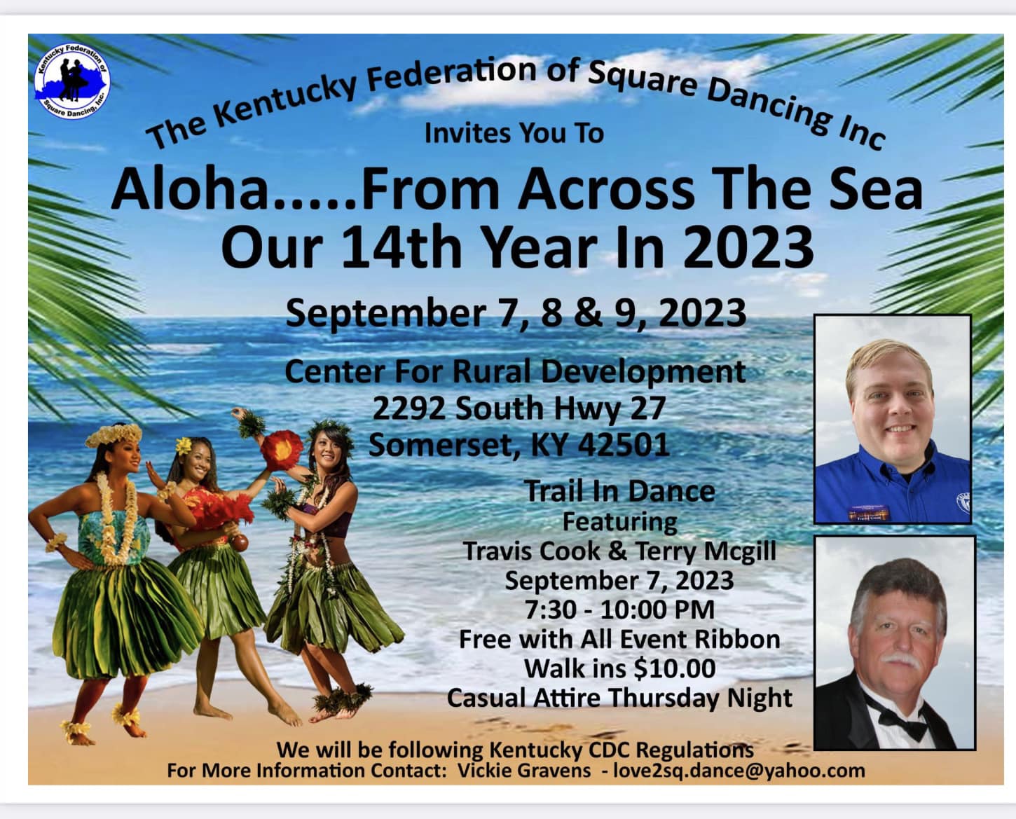 Flyer for Aloha From Across The Sea, Kentucky Federation of Square Dancing