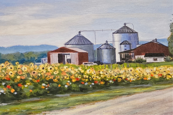 Sunflower Entrance to Burnett Farms - Artist Peggy Sherry